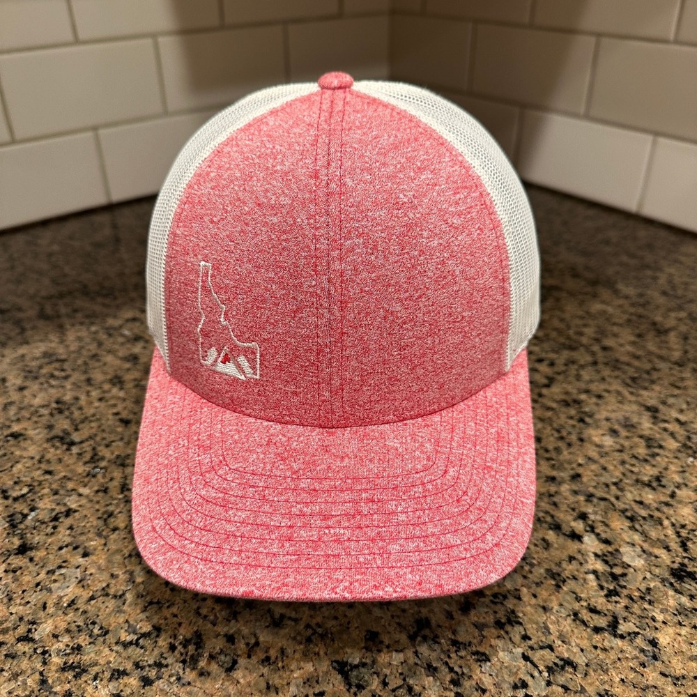 Idaho State Mountains Richardson Trucker Hat MD/LG Snapback Red Heather